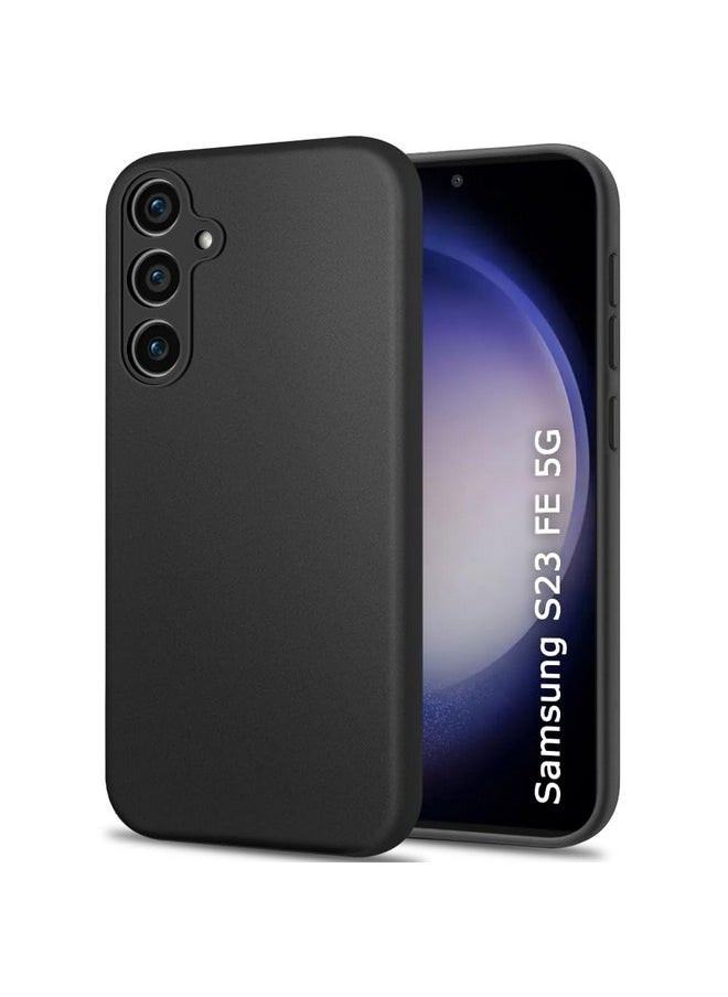 ذا جيفت كارت جراب خلفي أنيق من TheGiftKart لهاتف Samsung Galaxy S23 FE 5G | تصميم واقٍ نحيف | لمسة نهائية غير لامعة للغاية | نتوء حماية للكاميرا | جراب خلفي ناعم من السيليكون لهاتف Samsung S23 FE 5G (أسود)  - Image 1