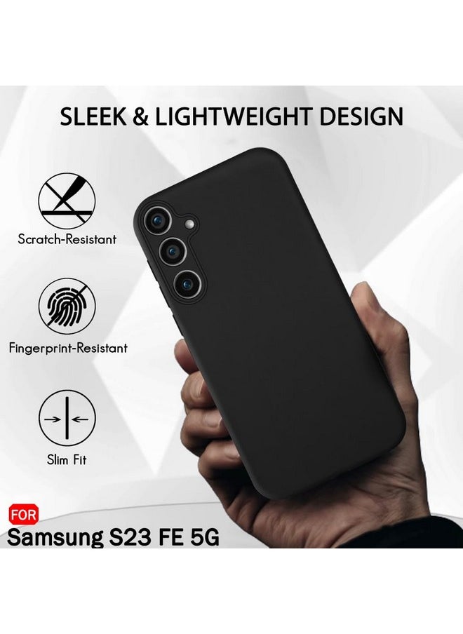 ذا جيفت كارت جراب خلفي أنيق من TheGiftKart لهاتف Samsung Galaxy S23 FE 5G | تصميم واقٍ نحيف | لمسة نهائية غير لامعة للغاية | نتوء حماية للكاميرا | جراب خلفي ناعم من السيليكون لهاتف Samsung S23 FE 5G (أسود)  - Image 3