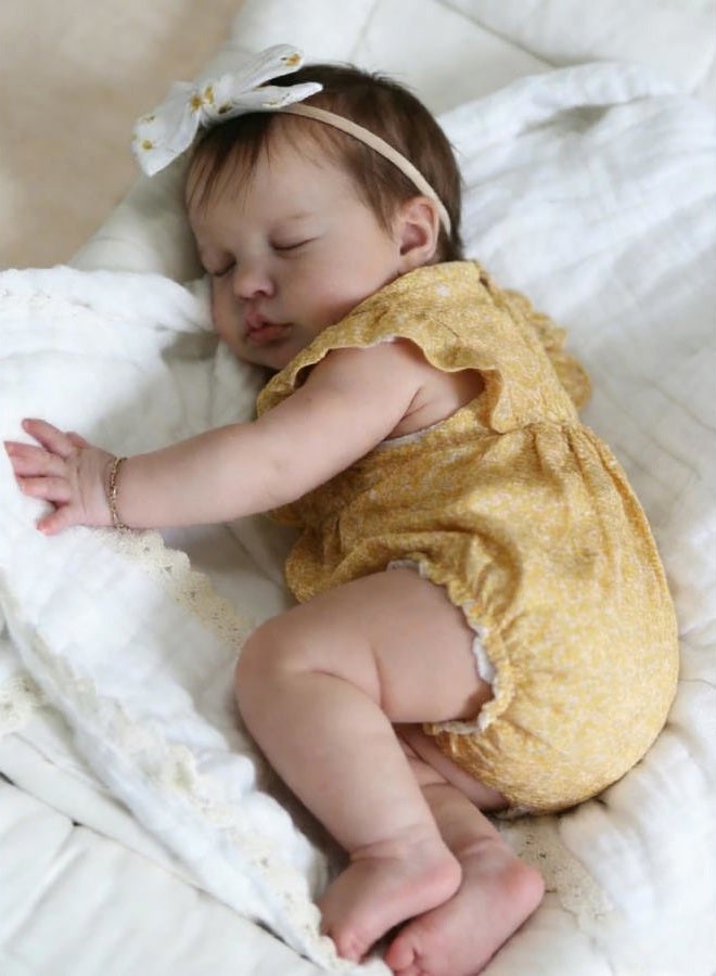 Anano Realistic Reborn Baby Dolls 20 Inch Lifelike Full Silicone Reborn Baby Dolls Girls That Look Like Real Sleeping Newborn Girl Doll, Anatomically Correct Silicone Full Body Babies - Image 2