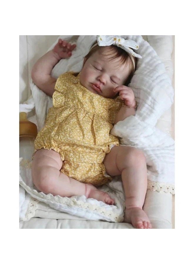 Anano Realistic Reborn Baby Dolls 20 Inch Lifelike Full Silicone Reborn Baby Dolls Girls That Look Like Real Sleeping Newborn Girl Doll, Anatomically Correct Silicone Full Body Babies - Image 5