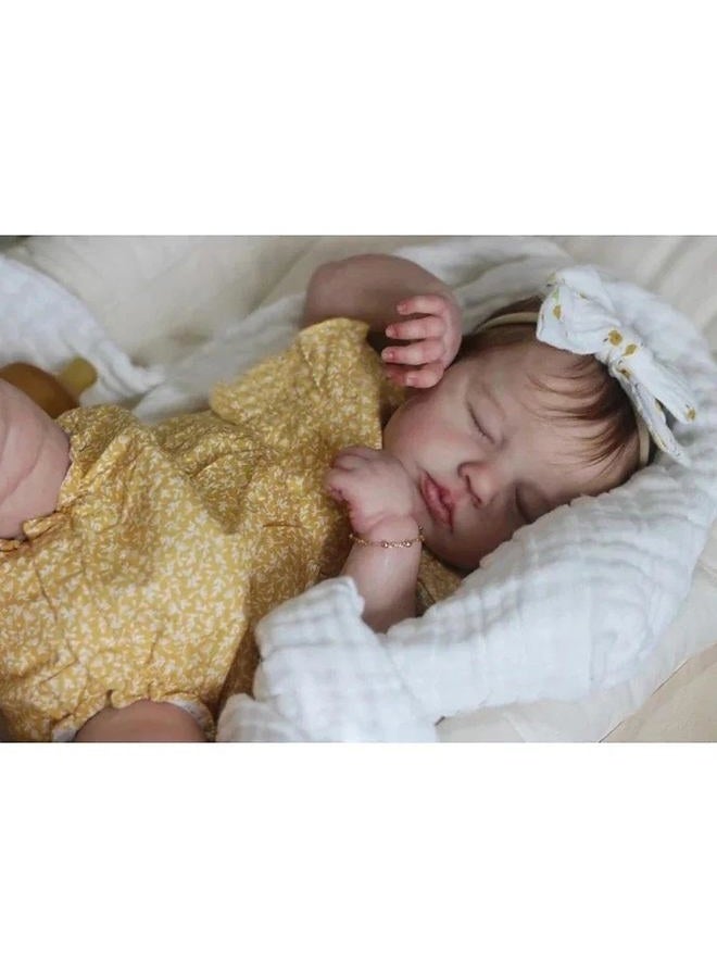 Anano Realistic Reborn Baby Dolls 20 Inch Lifelike Full Silicone Reborn Baby Dolls Girls That Look Like Real Sleeping Newborn Girl Doll, Anatomically Correct Silicone Full Body Babies - Image 4