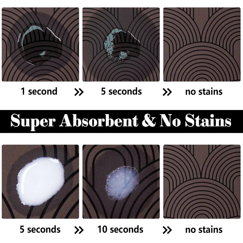 Ayiashiab Dog Food Mats for Floors Absorbent, Pet Cat Food Mat - Quick Dry Dog Bowl Mats for Food and Water, Eco-Friendly Boho Pet Supplies - Image 2