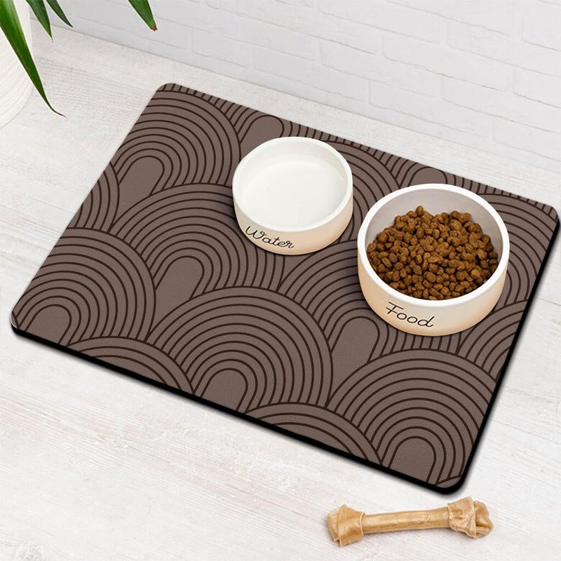 Ayiashiab Dog Food Mats for Floors Absorbent, Pet Cat Food Mat - Quick Dry Dog Bowl Mats for Food and Water, Eco-Friendly Boho Pet Supplies - Image 1