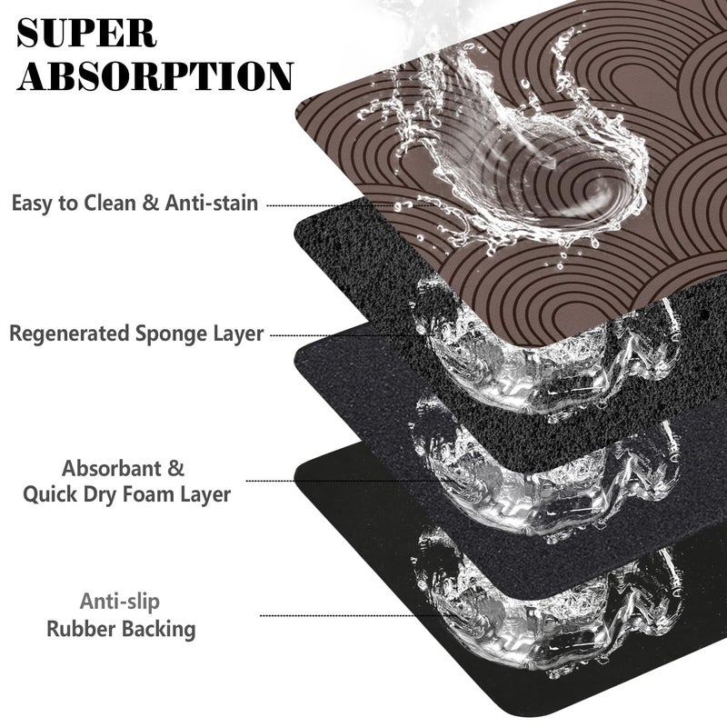 Ayiashiab Dog Food Mats for Floors Absorbent, Pet Cat Food Mat - Quick Dry Dog Bowl Mats for Food and Water, Eco-Friendly Boho Pet Supplies - Image 3