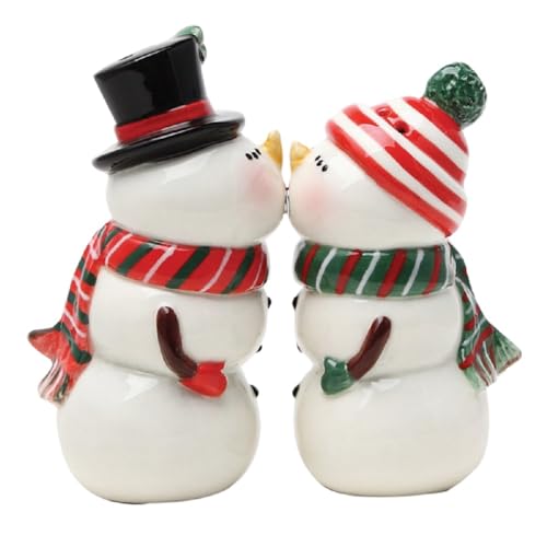 Pacific giftware, Snowman Couple Magnetic Salt And Pepper Shaker Set Christmas Winter - Image 4