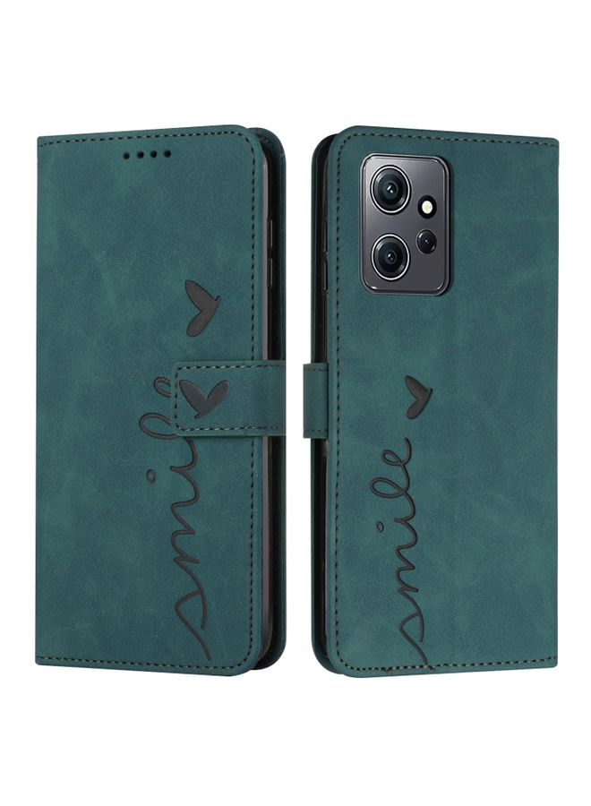 Case Cover For Xiaomi Redmi Note 12 4G Global Skin Feel Heart Pattern Leather Phone Case Green