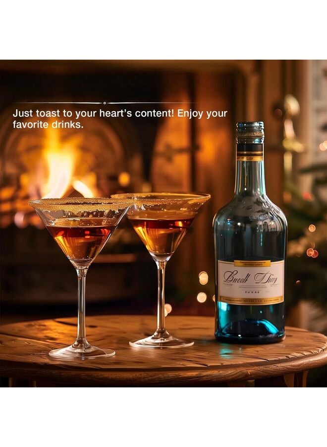 طقم مارتيني مكون من 4 قطع، آمن للاستخدام في غسالة الأطباق، طقم أكواب طويلة للحفلات واحتفالات الزفاف - Image 5