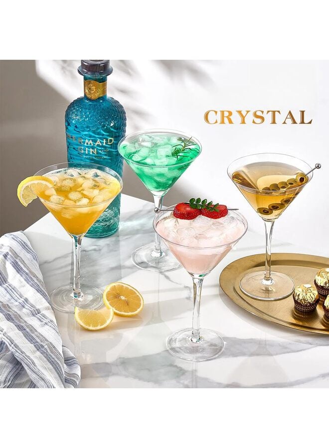 طقم مارتيني مكون من 4 قطع، آمن للاستخدام في غسالة الأطباق، طقم أكواب طويلة للحفلات واحتفالات الزفاف - Image 2