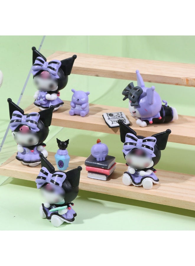 Sanrio 6 - Piece Group of Kuromi Lucky Fortune - telling Blind Box Uncover an Enigmatic Surprise in Every Box with Charming, Curiosity - driven Figurine Models for Desk Decoration, Birthday Gift For Boys Girls - Image 5