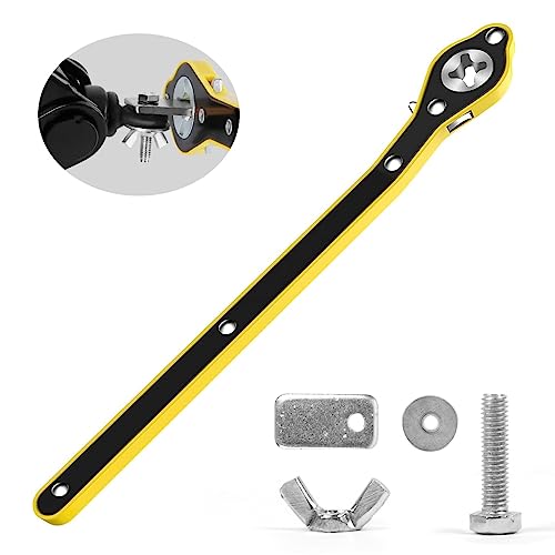 CMTOOL Car Jack Ratchet Wrench Tool, 360° Swivel Jack Ratchet Wrench with Long Handle, Universal Auto Labor-Saving Tool with Conversion Head Adapter - Image 1