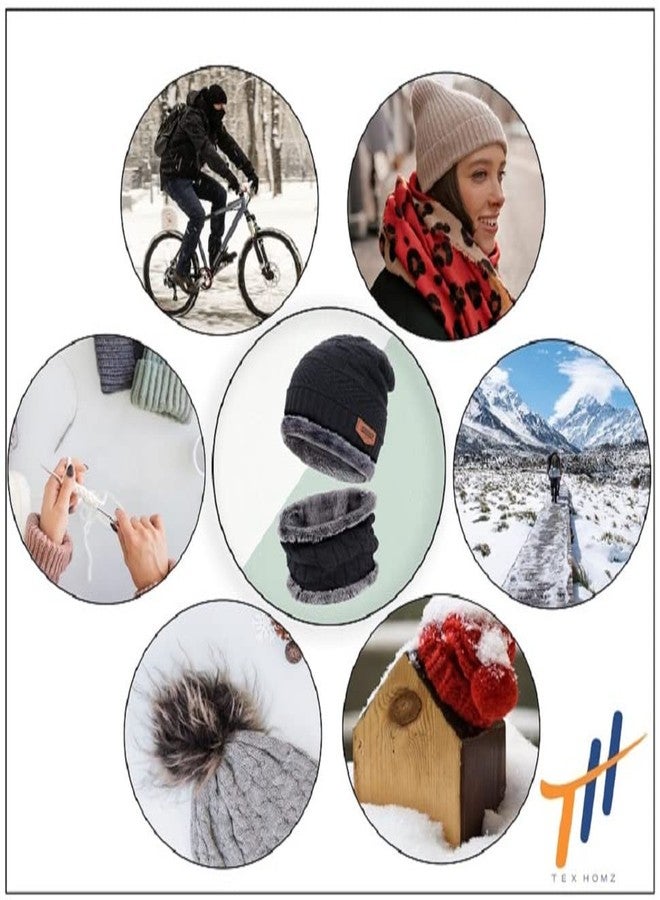 Tex Homz Winter Knit Beanie Woolen Cap Hat and Neck Warmer Scarf Set for Men & Women Red - (2 Piece) - Image 4