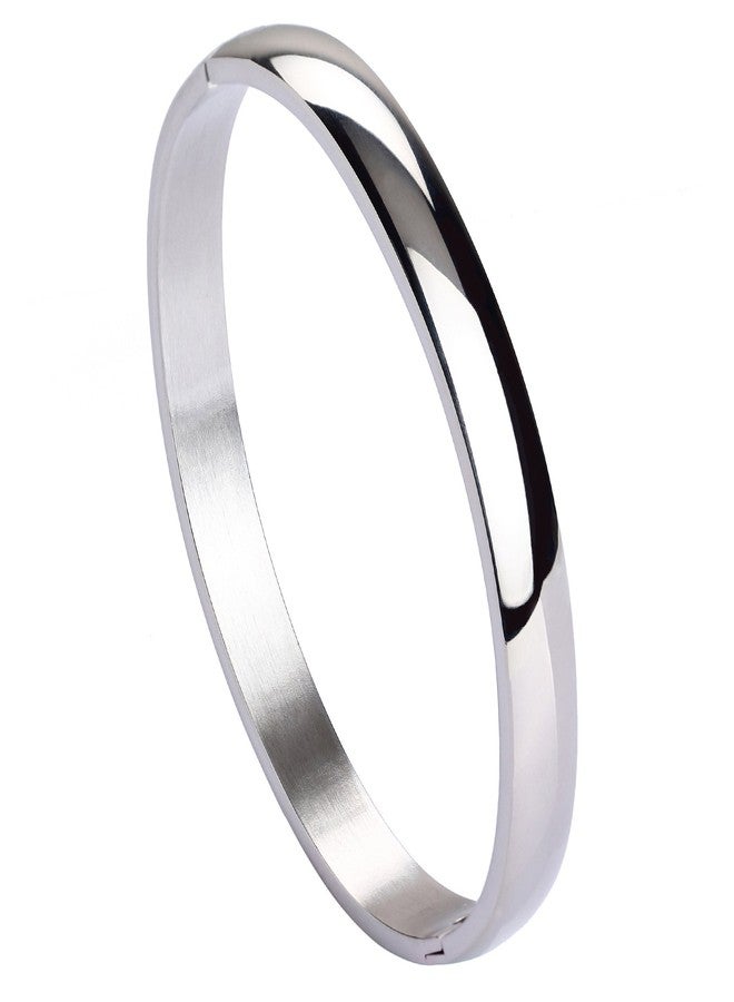 MILAKOO 4 Pcs Stainless Steel Bracelet for Women High Polished Bracelet Grooved Cuff Bangle 6.7" - Image 2