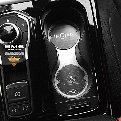 LIGHTKOREA Aluminum Hairline Two Block Cup Holder Console Plate Accessories 3P for Kia KIA Optima K5 2011 2015 (Silver & Black Plate) - Image 3