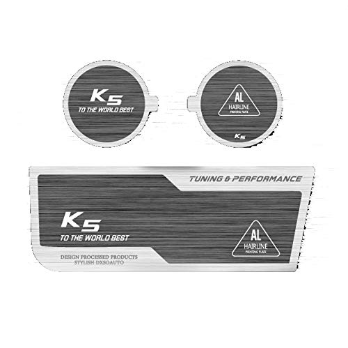 LIGHTKOREA Aluminum Hairline Two Block Cup Holder Console Plate Accessories 3P for Kia KIA Optima K5 2011 2015 (Silver & Black Plate) - Image 1