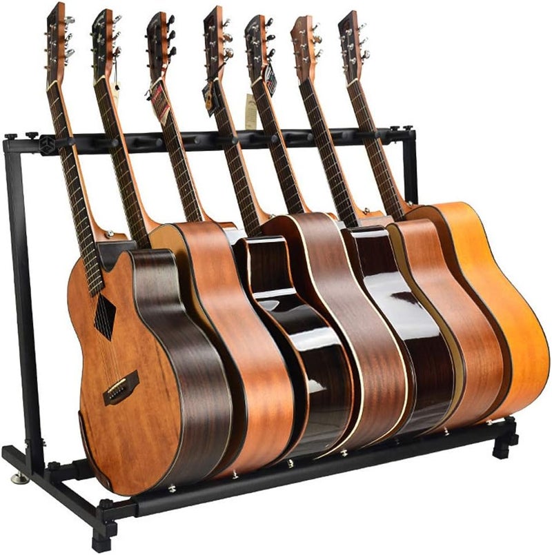 Morimoe Guitar Bass Stand for Multiple Guitars Display Foldable Rack (7-Space) - Image 3