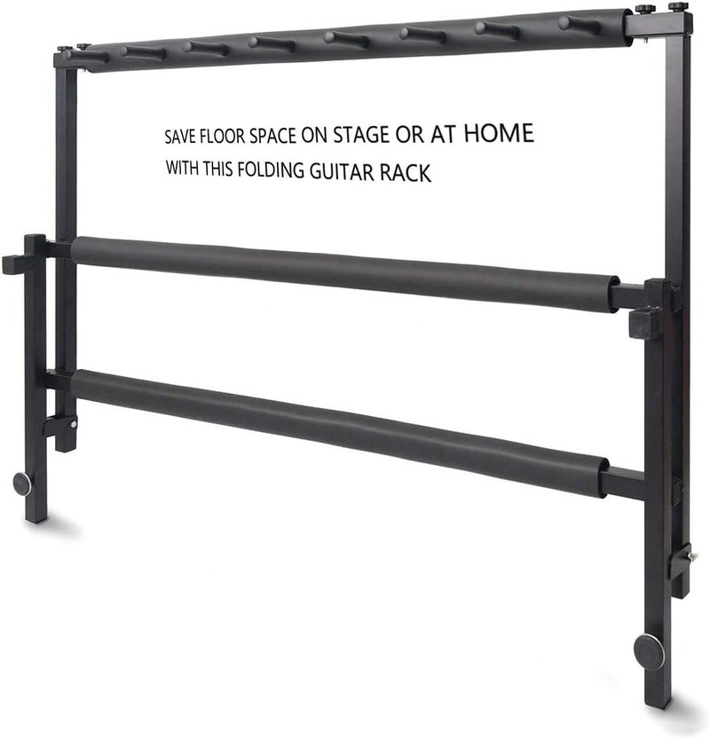Morimoe Guitar Bass Stand for Multiple Guitars Display Foldable Rack (7-Space) - Image 5
