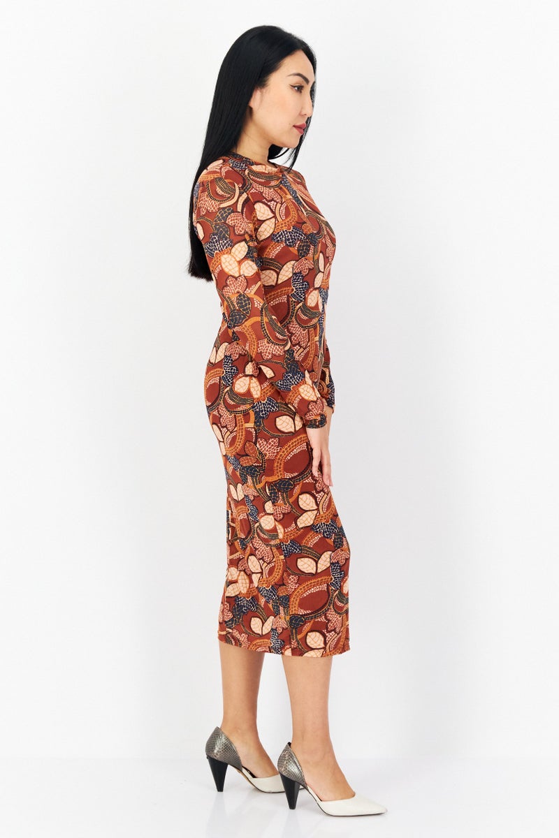 INC Women All Over Printed Casual Midi Dress, Multicolor - Image 3