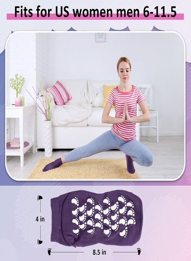 سينتيج جوارب سينتيج النسائية غير القابلة للانزلاق، 8 أزواج (16 قطعة)، جوارب يوغا مريحة قصيرة مع مانعات للانزلاق مناسبة لليوغا والبيلاتس في المستشفيات (متعددة الألوان) - Image 4