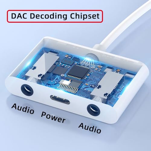 CY Type C USB-C to Dual 3.5mm Audio AUX & MIC Sound Card with PD Power Charge Adapter Compatible with Laptop Tablet Phone - Image 3