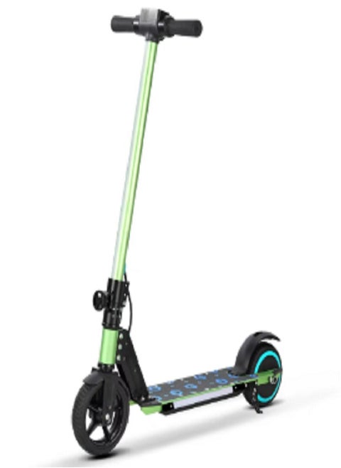 Electric Scooter,  Foldable Kids Electric Scooters for Ages 8-16,LED Display, Colorful Lights, Adjustable Speed and Height, 16 Km/h & 20 Km Range E Scooter, Gift for Kids and Teenagers (Green)