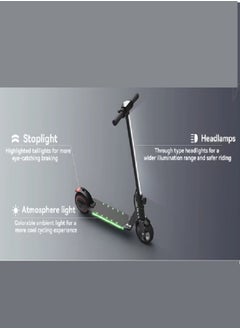 Scooter  Electric Scooter,  Foldable Kids Electric Scooters for Ages 8-16,LED Display, Colorful Lights, Adjustable Speed and Height, 16 Km/h & 20 Km Range E Scooter, Gift for Kids and Teenagers (Green)  - Image 3