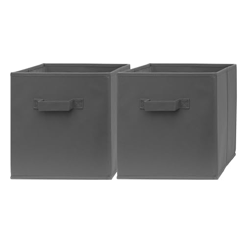 Pomatree 11x11 Cube Storage Bins 2 Pack 11 Inch Cube Storage Bin for Bedroom Living Room Clothes and Toys 2 Handles Foldable Cubby Organizer Bin - Image 1