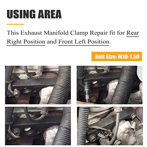 PEATOVIE Exhaust Manifold Clamp Bolt Repair Kit Compatible for General Motors 1999-2019 Isuzu 2003-2009 - Image 3
