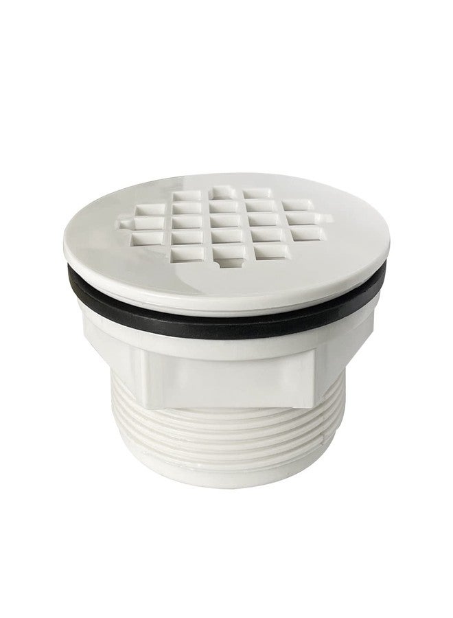 CKB 2 Inch PVC White Filter Shower Drain, White Round Plastic Shower Receiver Drain for Shower Base. - Image 1