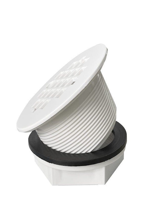 CKB 2 Inch PVC White Filter Shower Drain, White Round Plastic Shower Receiver Drain for Shower Base. - Image 3