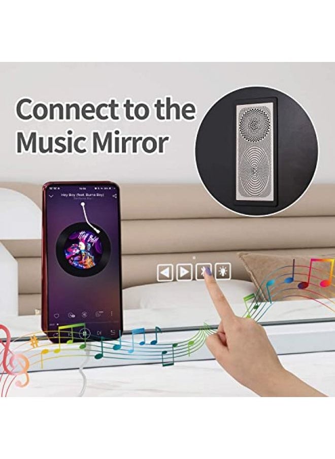 Hansong - Hansong Vanity Mirror with Lights and Bluetooth Extra Large Hollywood Makeup Mirror with 18 pcs LED Bulbs Lighted Vanity Makeup Mirror with USB Charging, 3 Color Lighting Modes Tabletop or Wall Mount - Image 1
