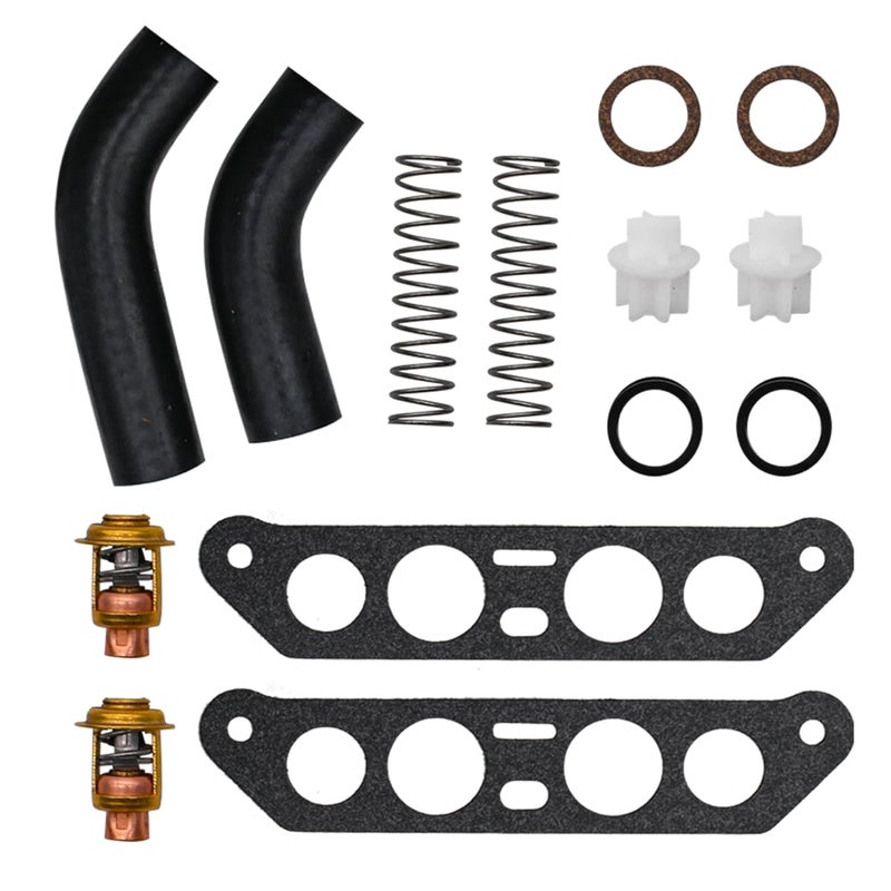 طقم ترموستات Cylinman مع خراطيم مناسب لجونسون إيفينرود 85 88 90 100 115 140 حصان V4 كروس فلو بديل 18367334097534097613270