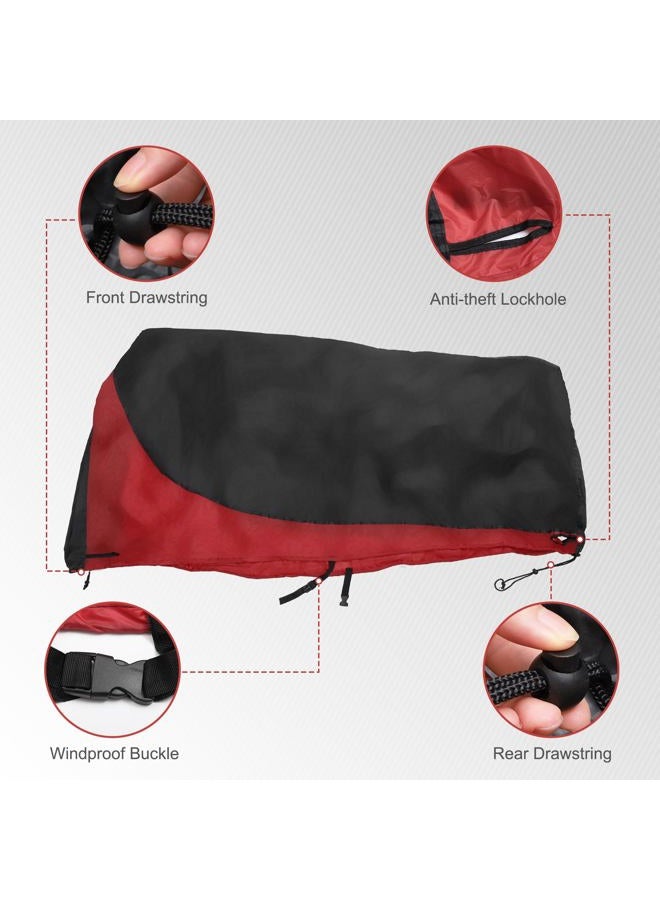 uxcell XL Waterproof Bike Bicycle Cover Electric Bike Dust Snow Rain Cover Protector for Mountain Bikes, Road Bike, Beach Cruisers and Mopeds Scooter fit 29 Inch 2 Bikes Red - Image 4