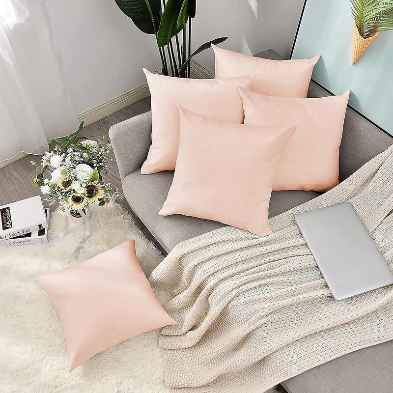Day Care 400TC Imperious Design Decorative Throw Cushion Cover 100 Egyptian Cotton Size 14x14 PeachBlush Set of 2 - Image 3