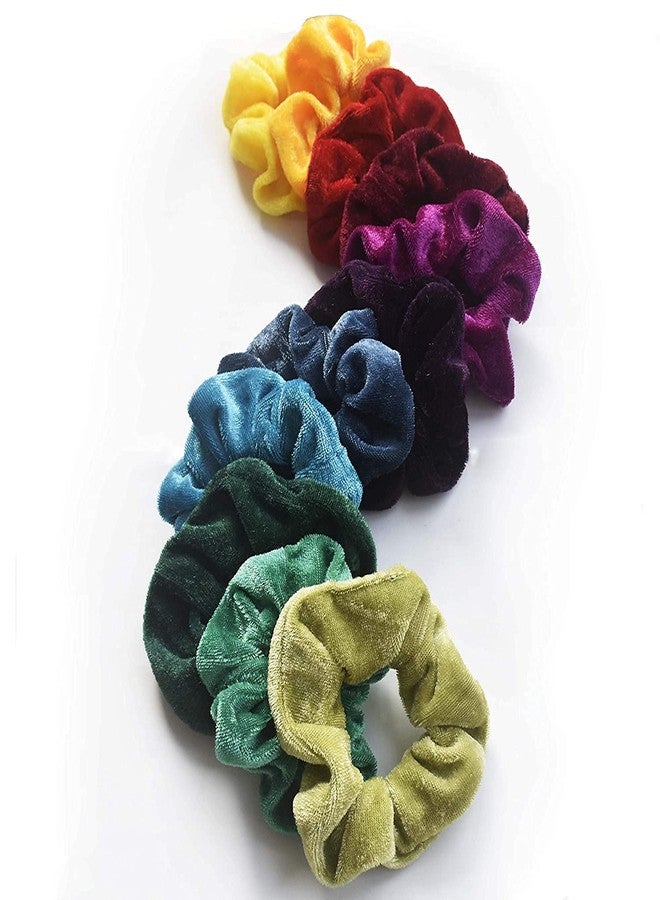 Fameza 24 Pcs Hair Scrunchies Velvet Elastic Hair Bands Scrunchy Hair Ties Ropes Scrunchie for Women Girls Hair Accessories - 24 Assorted Colors Scrunchies - Image 4