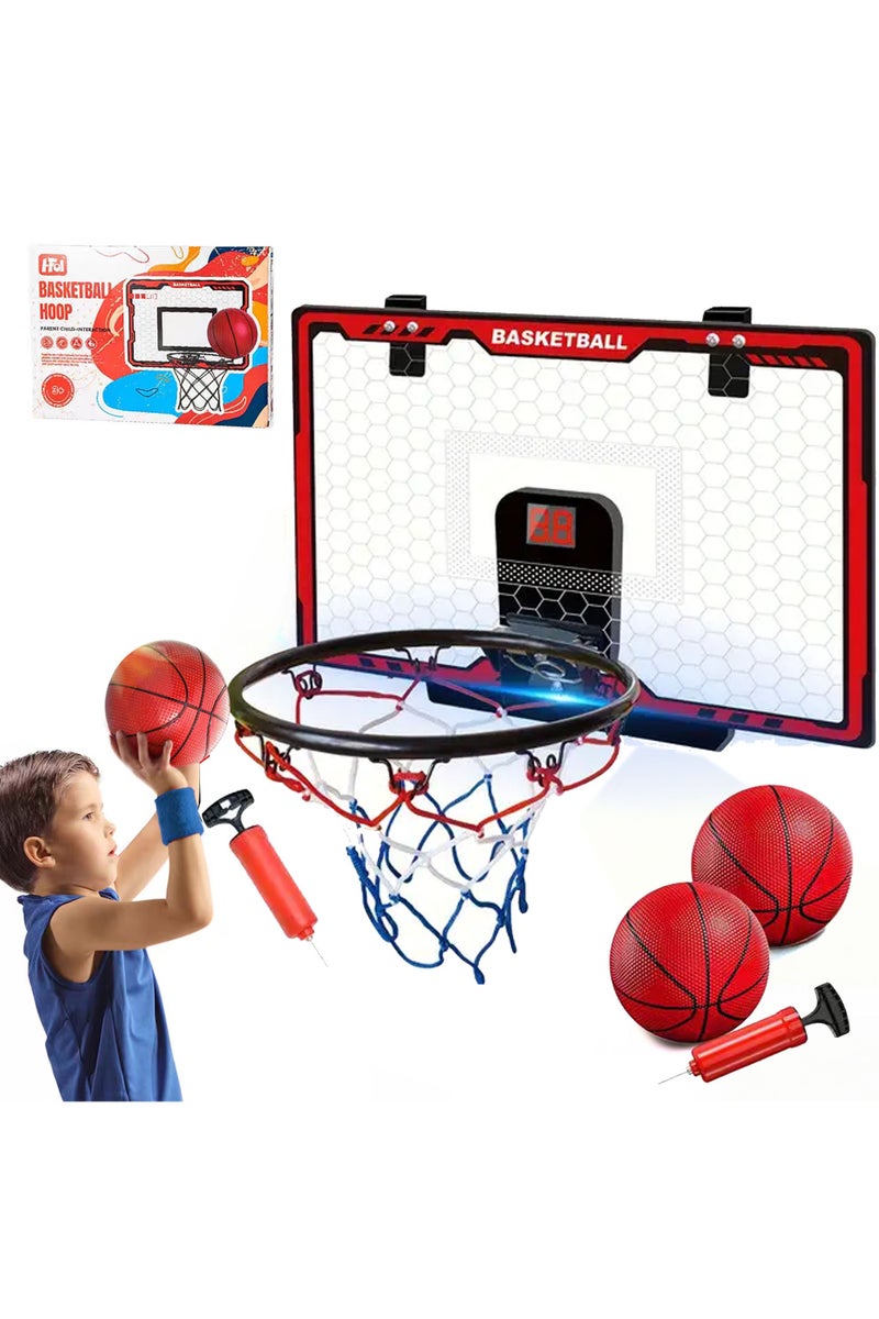 Taizz Ventures Mini Basketball Hoop for Kids, Indoor Basketball Hoop with 2 Basketballs, Colorful LED and Scoreboard, Mini Hoop Toys for 5 6 7 8 9 10 11 12 Year Old Boys Girls - Image 1