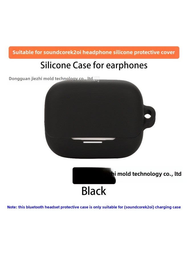 Soundcore K20i Bluetooth Earphone Silicone Protective Case Charging Case Storage Box Durable Soft Shell For Other Brands-Color:Black-Model:K20i  - Image 1