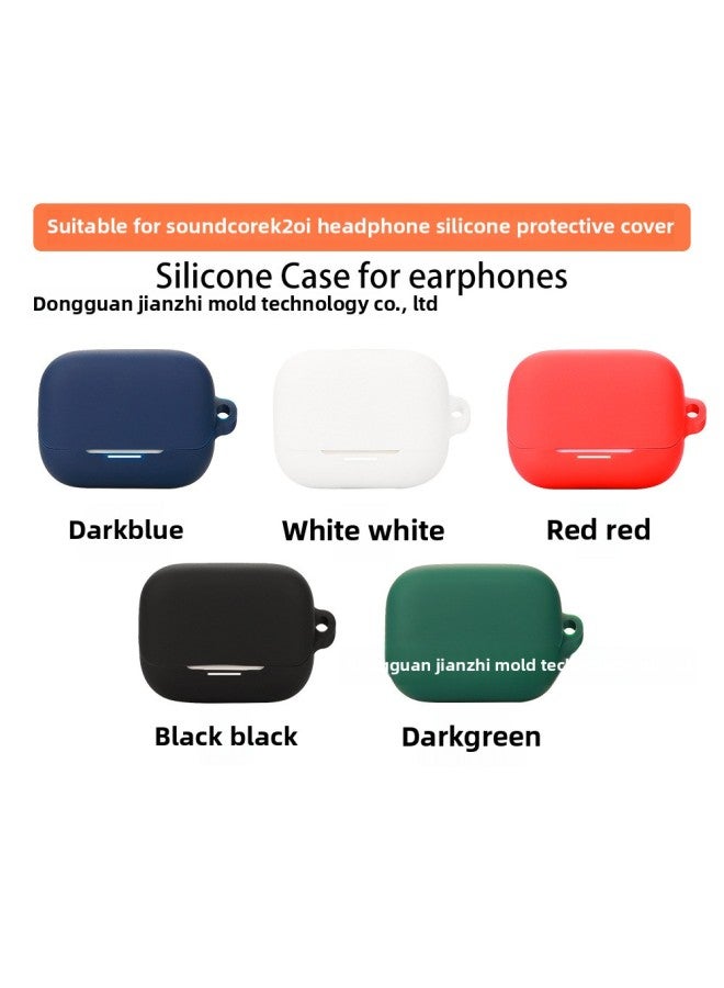 Soundcore K20i Bluetooth Earphone Silicone Protective Case Charging Case Storage Box Durable Soft Shell For Other Brands-Color:Black-Model:K20i  - Image 3