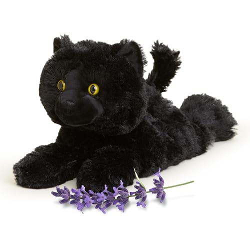 warmies Microwavable Weighted Stuffed Animals Black Cat Heated Stuffed Animal Plushie for Warmth Comfort Cute Soft Plush Toys for Adults Children Boys Girls Babies Toddlers - Image 1