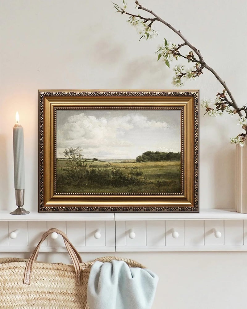 KBKBART لوحة فنية قديمة بإطار ذهبي لمنظر طبيعي - Image 3