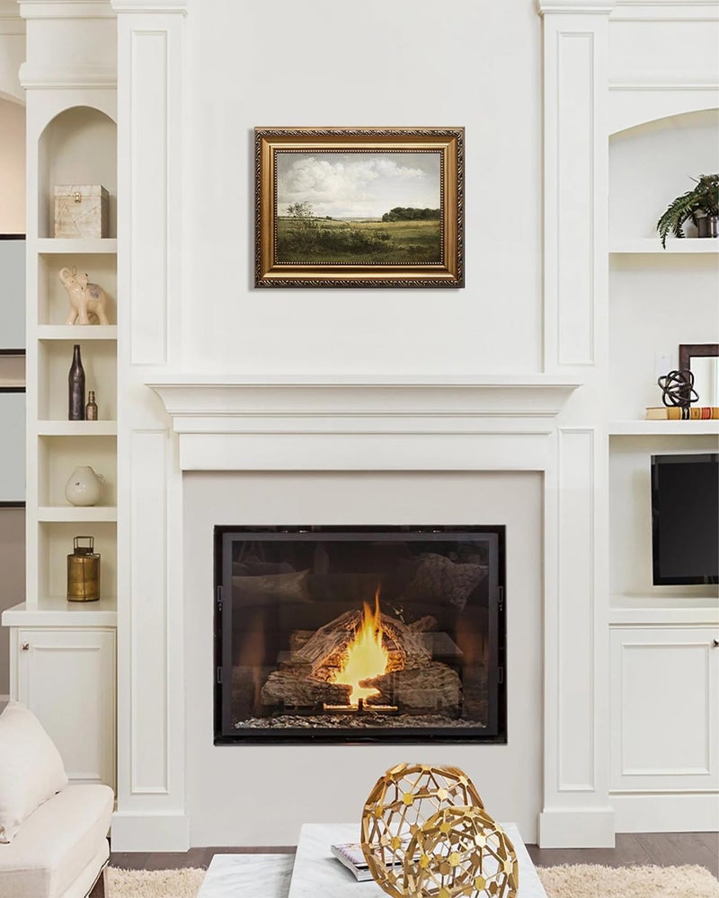 KBKBART لوحة فنية قديمة بإطار ذهبي لمنظر طبيعي - Image 4