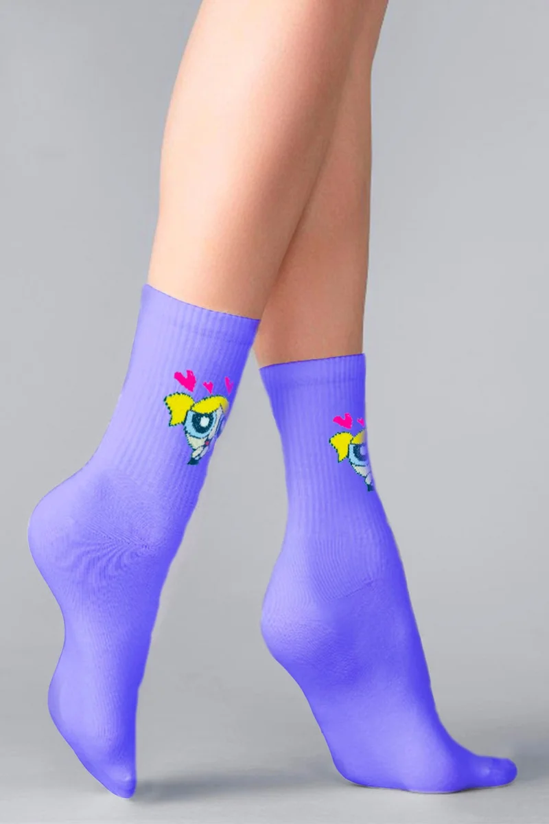 Esinti Children's Socks Knee-Fit School Socks Colorful Girls' Patterned Socks School Socks 3 Pcs