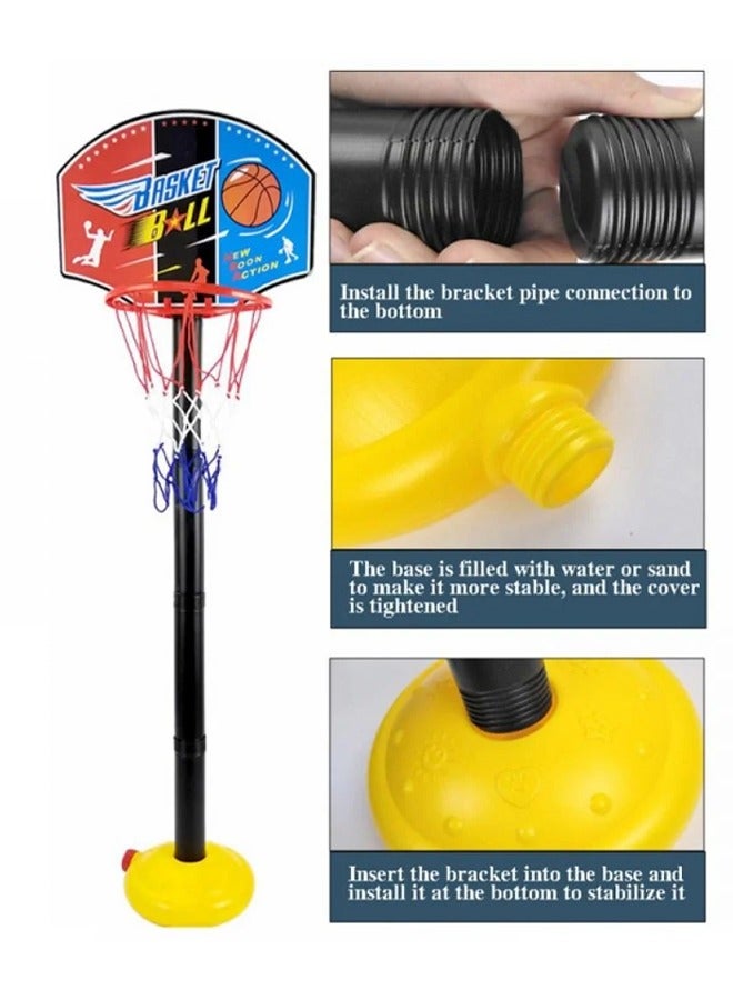 أوكيوز حامل كرة السلة للأطفال للاستخدام الداخلي والخارجي، لعبة رياضية قابلة لتعديل الارتفاع مع كرة واحدة ومضخة هواء - Image 4