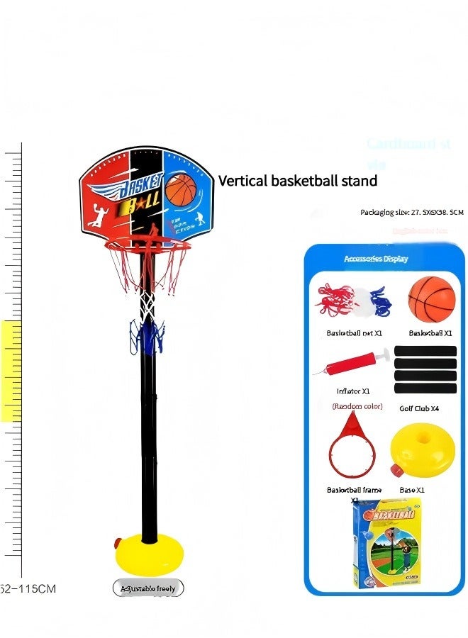 أوكيوز حامل كرة السلة للأطفال للاستخدام الداخلي والخارجي، لعبة رياضية قابلة لتعديل الارتفاع مع كرة واحدة ومضخة هواء - Image 1