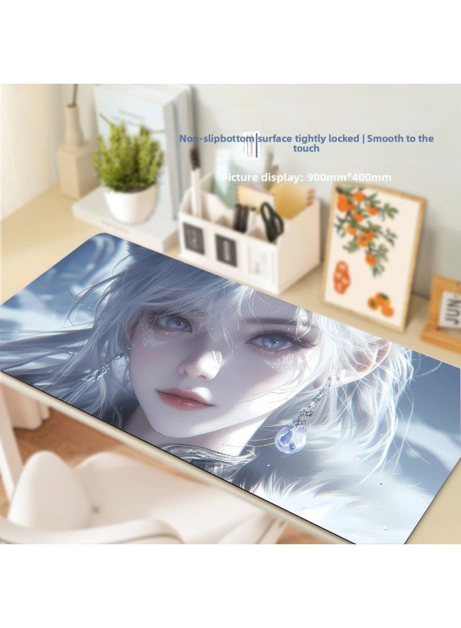 Anime Style Super Large E-sports Mouse Pad Non-slip Thickened Edge Lock Game Table Pad Keyboard Pad Notebook Male Dormitory-Color:800*300*2mm-Pattern:Travel 2-white Eye Mask - Image 3