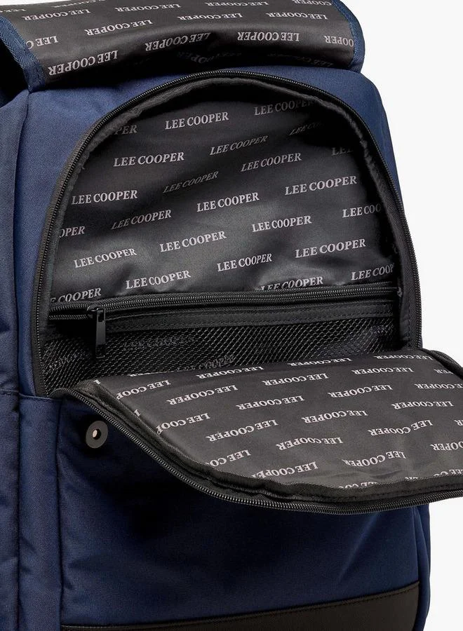 Lee Cooper NAVY Solid School Backpack For Kids 13+ Years With Padded Laptop Sleeve  | Best Price UAE