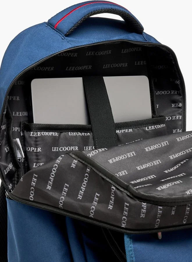 Lee Cooper NAVY Solid School Backpack For Kids 13+ Years With Padded Laptop Sleeve  | Best Price UAE