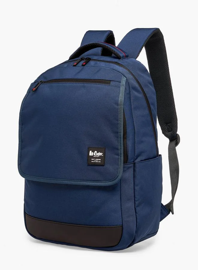 Lee Cooper NAVY Solid School Backpack For Kids 13+ Years With Padded Laptop Sleeve  | Best Price UAE