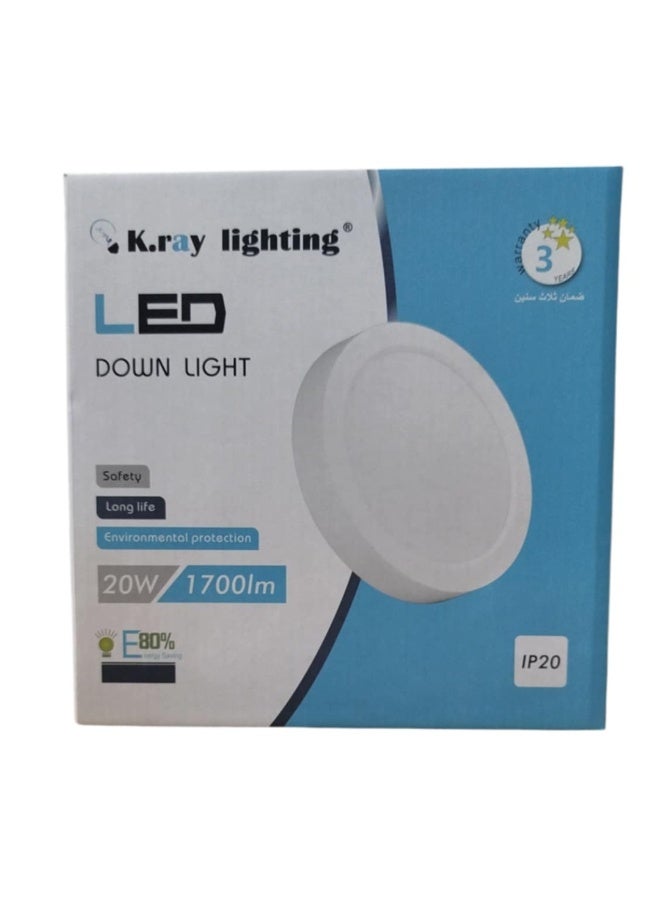 Kray 20W Round LED Panel Light for Ceiling, Highly Efficient 3000K Super Bright and Durable Indoor & Outdoor Lighting – Energy Efficient Lighting Solution. - Image 1