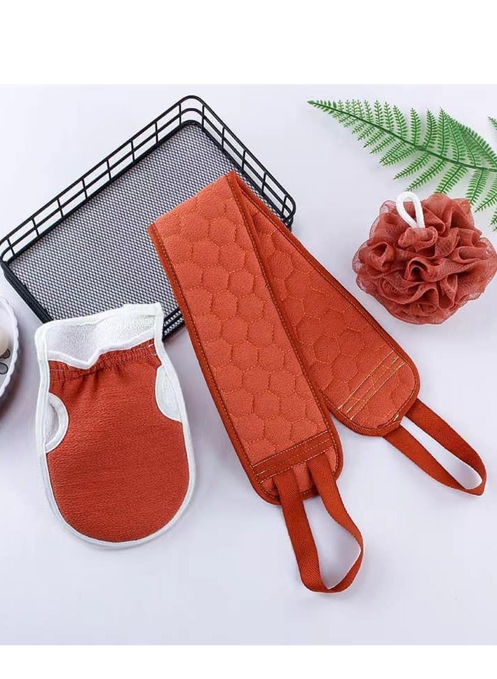 Body Scrub Tools Bath Sponge Bath Loofah Back Cleaner Exfoliating Gloves 3pcs - Image 4