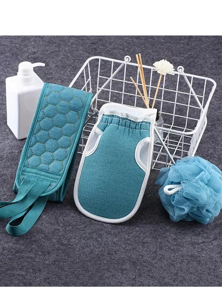 Body Scrub Tools Bath Sponge Bath Loofah Back Cleaner Exfoliating Gloves 3pcs - Image 1